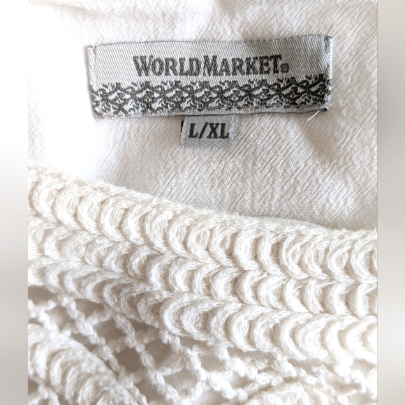 World Market White Thick Lace Blouse Top - Picture 5 of 5
